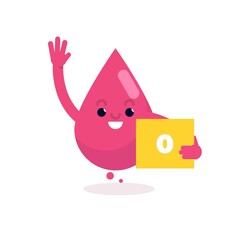 Cute Blood type character. Flat vector illustration.