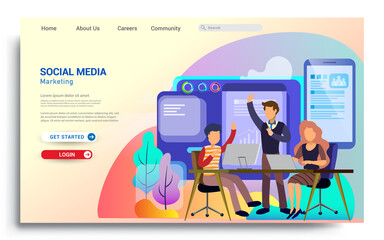 Landing page template design of teamwork concept. Modern flat design concept of web page design for website and mobile website. Easily to edit and customize. Vector illustration