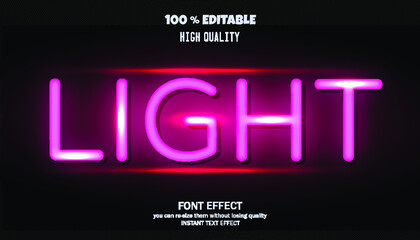 neon text effect, editable font