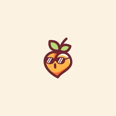 Fototapeta na wymiar peach logo design inspiration awesome