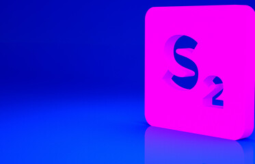 Pink Bingo icon isolated on blue background. Lottery tickets for american bingo game. Minimalism concept. 3d illustration 3D render.