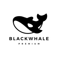 black killer whale logo vector icon illustration