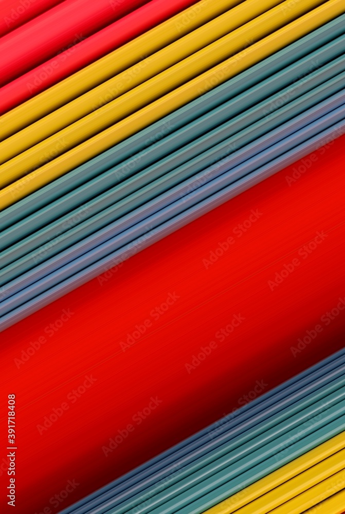 Aufkleber stack of identical pink red yellow and blue colored plastic chairs as basis for transformation into 