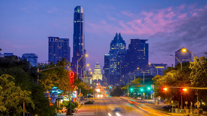 Fototapeta na wymiar Austin city downtown skyline cityscape of Texas USA
