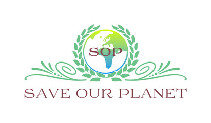 Save our planet con sfondo colorato