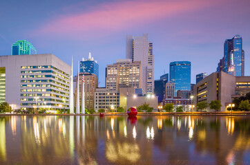 Fototapeta na wymiar Dallas city downtown skyline cityscape of Texas USA