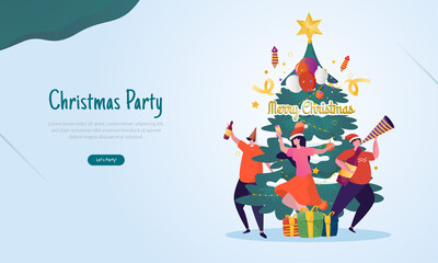 Flat illustration with Christmas party celebration concept