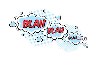Comic speech bubble. Speech clouds with quotes, exclamations, surprise, admiration, anger, sound effects pop art. Vector pattern with comic speech bubble, boom, burst clouds.