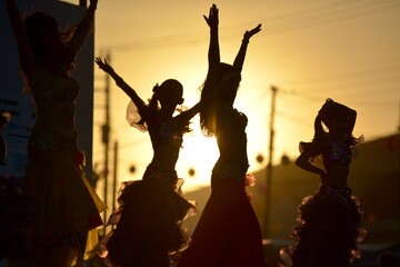 イベントでベリーダンスを踊る女性