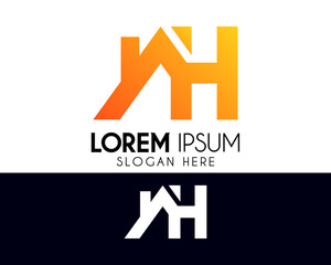 Obraz premium Letter H real estate logo design. Modern logo suitable for your business company or corporate identity
