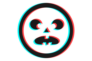Smile or Emoji icon illustration in blue and red colors for Halloween day