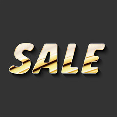 Sale, golden text on black back