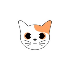 Fototapeta na wymiar cat cute head logo vector image