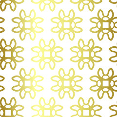 Seamless vector golden repeat geometric pattern. Golden geometrical 10 eps background for fabric, cover, textile, design, banner.