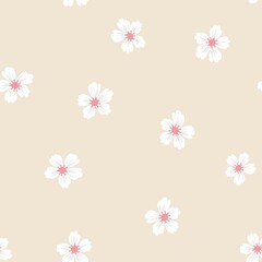 Brown Taupe Botanical Floral Seamless Pattern Background