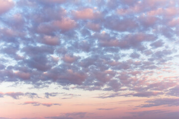 Obraz premium Sky in pink and blue tones, horizontal photo.