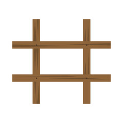 wooden fence rustic isolated icon