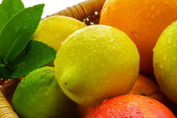 Fresh, fruit, white background