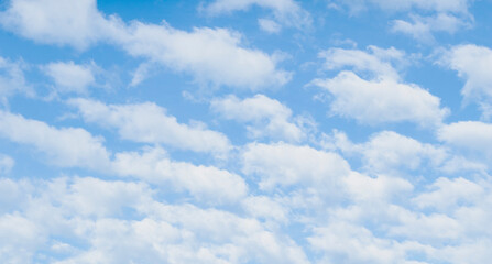 Beautiful blue sky and white clouds in autumn season.