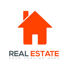 orange house real estate logo