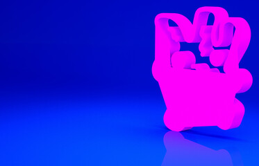 Pink Cell icon isolated on blue background. Minimalism concept. 3d illustration 3D render.