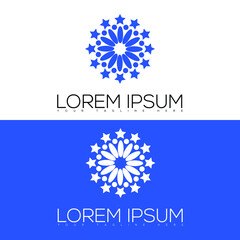 abstract blue snowflake