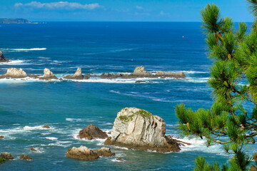 Cantabric Sea Clifs near the Silent Beach, Principality of Asturias, Asturias, Spain, Europe