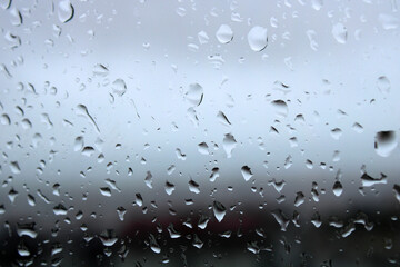 Rain drops on house window, autumn rains
