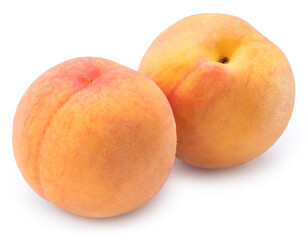 Fototapeta na wymiar Orange Peach isolate on white background, Sweet Golden Peach fruits isolate on white background With clipping path.