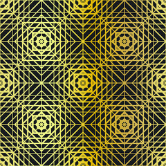 Seamless vector golden repeat geometric pattern. Golden geometrical 10 eps background for fabric, cover, textile, design, banner.