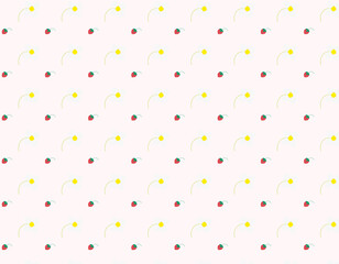 pattern background, flowers and strawberries