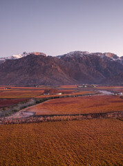 Fototapeta na wymiar Wide angle views over the Hex River valley in the western cape of south africa, an area known for its table grapes