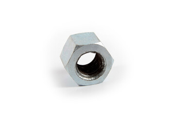 metal nut on white background