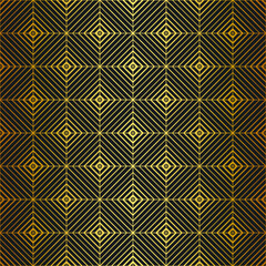 Fototapeta premium Seamless vector golden repeat geometric pattern. Golden geometrical 10 eps background for fabric, cover, textile, design, banner.