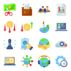 
Pack of Business and Management Flat Icons 
