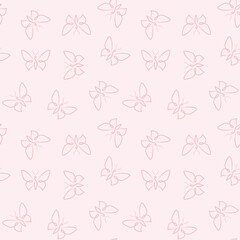 Pastel butterflies seamless repeat pattern vector background, butterfly icons random pattern.
Pastel pink butterfly pattern background, cute.