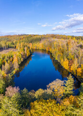 Waldsee Harz Landschaft im Herbst