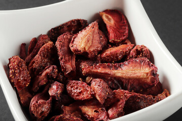Dried Strawberry Slices Ready to Eat. Organic Food.