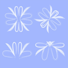 Fototapeta na wymiar Set of snowflakes on a blue background