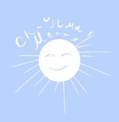Christmas text design white letters on a blue background