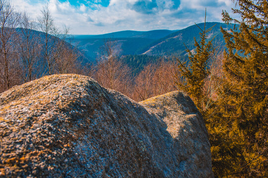 Feigenbaumklippe at Okertal. Rocky cliffs near Goslar at Harz Mountains National Park, Germany