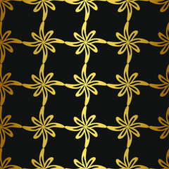 Seamless vector golden repeat geometric pattern. Golden geometrical 10 eps background for fabric, cover, textile, design, banner.