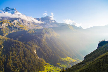 A beautiful view at Swiss Alps