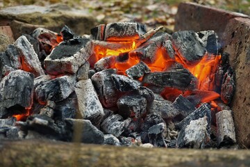 fire in the fireplace