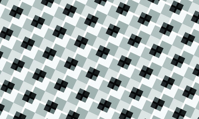 Black & Grey Abstract Seamless Pattern With Squares - Wallpaper - Background - Vector