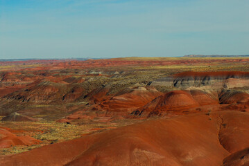 A landscape showing the various colors in the desert of northern Arizona.