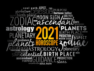 Your 2021 HOROSCOPE word cloud collage , concept background