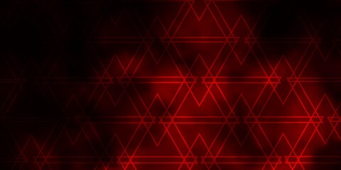 Dark Red vector template with crystals, triangles.