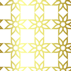Seamless vector golden repeat geometric pattern. Golden geometrical 10 eps background for fabric, cover, textile, design, banner.