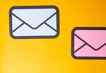 letter icons on yellow background. classic letter logo